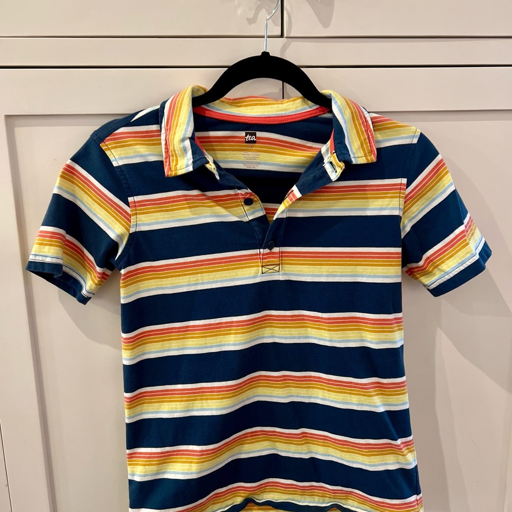 Tea Collection Striped Polo Shirt - Blue Multi